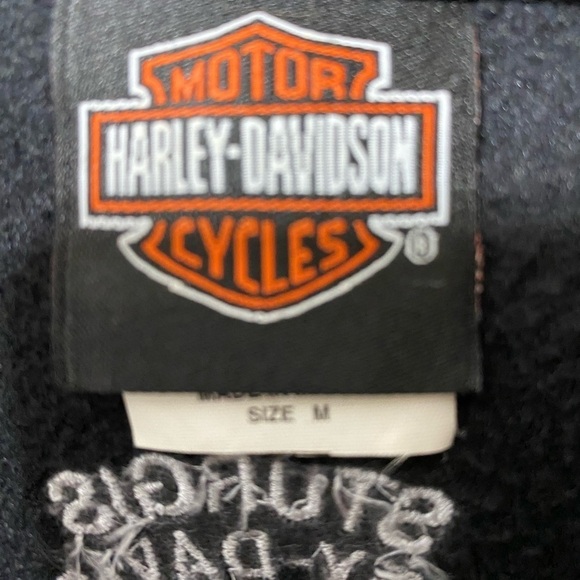 Harley Davidson Women's Medium Black‎ Orange Fleece Zip Up Vest Sturgis SD - Picture 6 of 7
